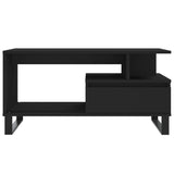 ZNTS Coffee Table Black 90x49x45 cm Engineered Wood 831029