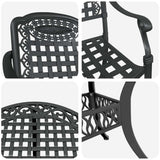 Garden Dining Set 5 pcs Black Aluminium 3334685