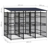Outdoor Dog Kennel with Roof Steel 5.53 m 3097948