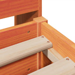 ZNTS Bed Frame without Mattress Wax Brown 180x200 cm Super King Solid Wood Pine 3323253