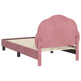 Children's Bed Frame with Headboard Pink 80 x 160 cm Velvet 42010904