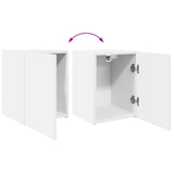 TV Cabinet Set Wall-mounted 4 pcs White Engineered Wood 3408997