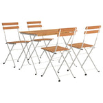 5 Piece Folding Bistro Set Solid Wood Acacia and Steel 3152100