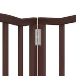 Dog Gate with Door Foldable 6 Panels Brown Oak 300 cm Poplar Wood 352229