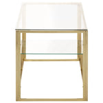 ZNTS Coffee Table Gold Stainless Steel and Tempered Glass 350018