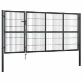 Garden Gate with Posts Steel 350x120 cm Anthracite 144400