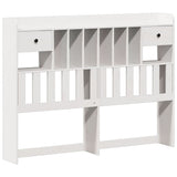 Bookcase Bed without Mattress White 140x190 cm Solid Wood Pine 3308934