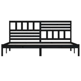Bed Frame without Mattress Black Solid Wood Pine 200x200 cm 3101047