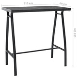 Garden Bar Set Black and dark grey Tempered glass, steel, textilene 3073578