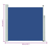 Patio Retractable Side Awning 170x300 cm Blue 317888