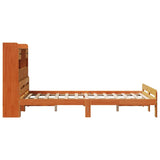 Bookcase Bed without Mattress Wax Brown 135x190 cm Double Solid Wood Pine 3308899