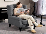 Teddy Fleece Retro Wingback Chair - Grey T3398P378079