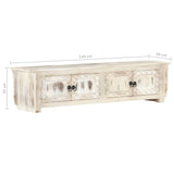 TV Cabinet White 140x30x35 cm Solid Mango Wood 286388