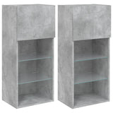 TV Cabinets with LED Lights 2 pcs Concrete Grey 40.5x30x90 cm 837050