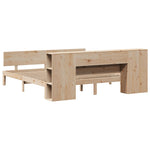 ZNTS Bookcase Bed without Mattress 180x200 cm Super King Solid Wood Pine 3322638