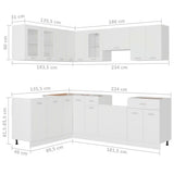 11 Piece Kitchen Cabinet Set Lyon White Engineered Wood 3067663