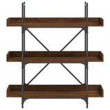 Bookcase 3-Tier Brown Oak 100x33x108.5 cm Engineered Wood 837691