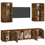 5 Piece TV Cabinet Set Smoked Oak Engineered Wood 3188683