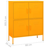 Storage Cabinet Mustard Yellow Steel Medium Storage Cabinet 336137