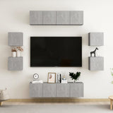 8 Piece TV Cabinet Set Concrete Grey Engineered Wood 3079066