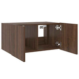 TV Wall Cabinet with LED Lights Brown Oak 60x35x31 cm 837279