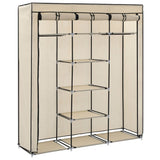 Wardrobe with Compartments and Rods Cream 150x45x175 cm Fabric 282455