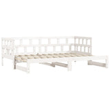 ZNTS Daybed with Trundle without Mattress White 90x190 cm Single Solid Wood 836211