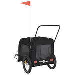 ZNTS Pet Bike Trailer Black Oxford Fabric and Iron 93863