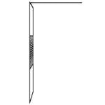 Walk-in Shower Wall Black 90x195 cm Clear ESG Glass 152146