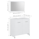 3 Piece Bathroom Furniture Set White Engineered Wood 3056916
