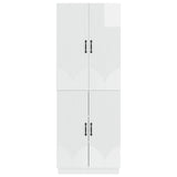 Cabinet Set 2 pcs High Gloss White Engineered Wood 3416785