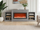 Electric Fireplace Grey Sonoma 140 x 30 x 67 cm Engineered wood 8021148