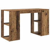 Desk with Shelf Old Wood 130 x 50.5 x 75 cm Engineered Wood 869504