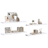 Wall Shelf 4 pcs White Marble 120 x 23.5 x 4 cm Engineered Wood 42019979