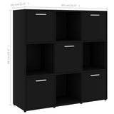 Book Cabinet Black 90x30x90 cm Engineered Wood 802931