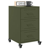 ZNTS Bedside Cabinet Olive Green 36x39x59 cm Steel 846732