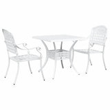 Garden Table Set 3 pcs White Cast Aluminium 3334726