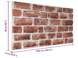 Wall Panels 10 pcs 100 x 50 cm Dark Brown and White EPS Foam 42046090