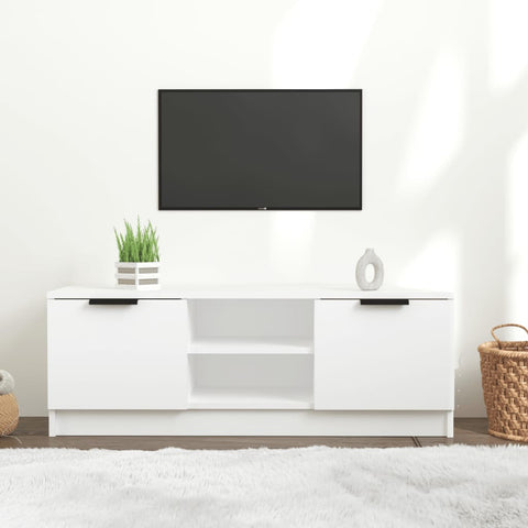 TV Cabinet White 102x35x36.5 cm Engineered Wood 811511