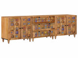 Sideboard 3 pcs Natural 60 x 33.5 x 75 cm Solid Mango Wood 3310095