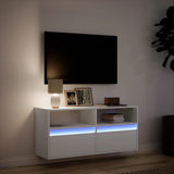 TV Wall Cabinet with LED Lights White 100x31x45 cm 852334
