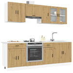 ZNTS 8 Piece Kitchen Cabinet Set Kalmar Artisan Oak Engineered Wood 3314850