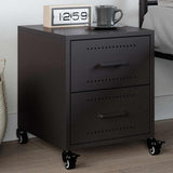 Bedside Cabinet Black 36x39x43.5 cm Steel 846626
