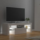 TV Cabinet with LED Lights High Gloss White 120x35x40 cm 804352