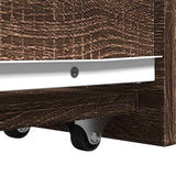 Narrow Bathroom Cupboard with Wheels Brown Oak Engineered Wood 855292