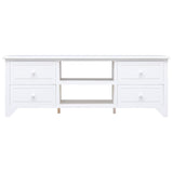 TV Cabinet White 108x30x40 cm Solid Paulownia Wood 338517