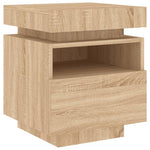 ZNTS Bedside Cabinet with LED Lights Sonoma Oak 40x39x48.5 cm 836788