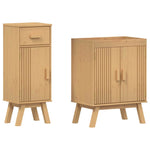 Bathroom Furniture Set with Door 2 pcs Brown 114 x 43 x 73.5 cm 3334188