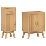 Bathroom Furniture Set with Door 2 pcs Brown 114 x 43 x 73.5 cm 3334188