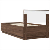 Bed Frame with Headboard Brown Oak 100 x 200 cm Engineered Wood 3408109
